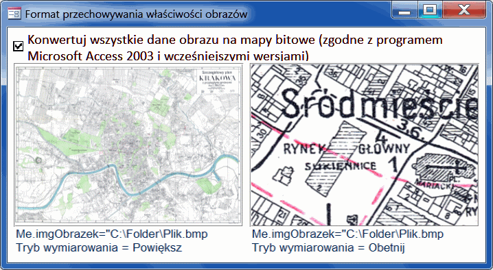 Duży plik bitmapy. Tryb wymiarowania Obetnij
