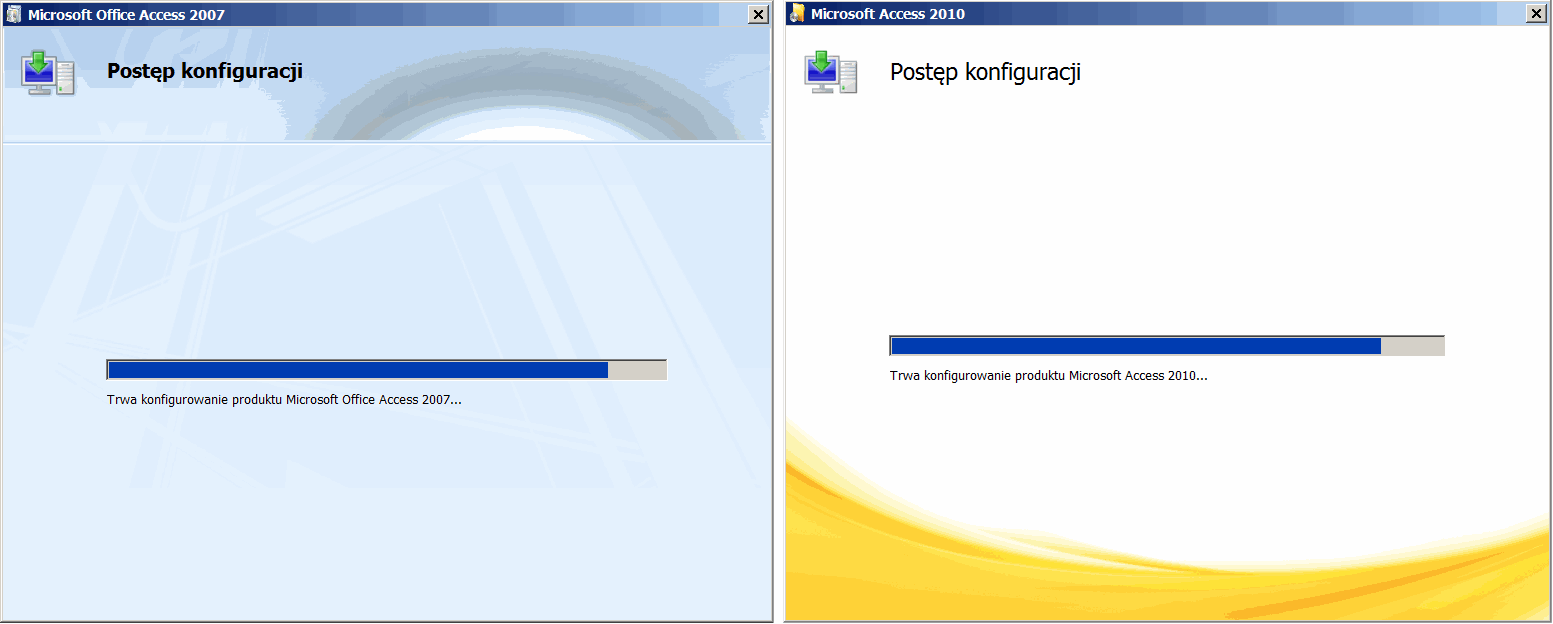 Paski postępu Access 2007 i 2010