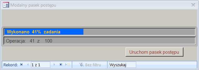 Zmieniony pasek postępu