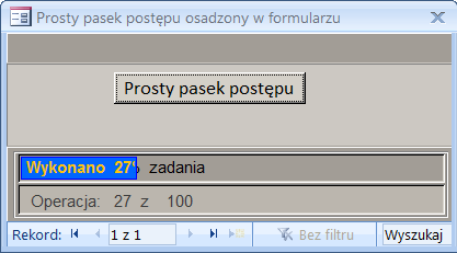 Wywołanie prostego paska postępu