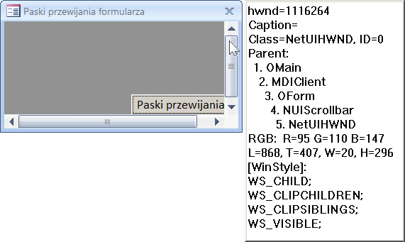 Paski przewijania w MS Access