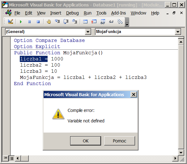 edytor vba debug