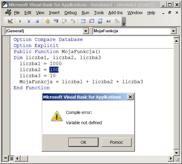 edytor vba compile